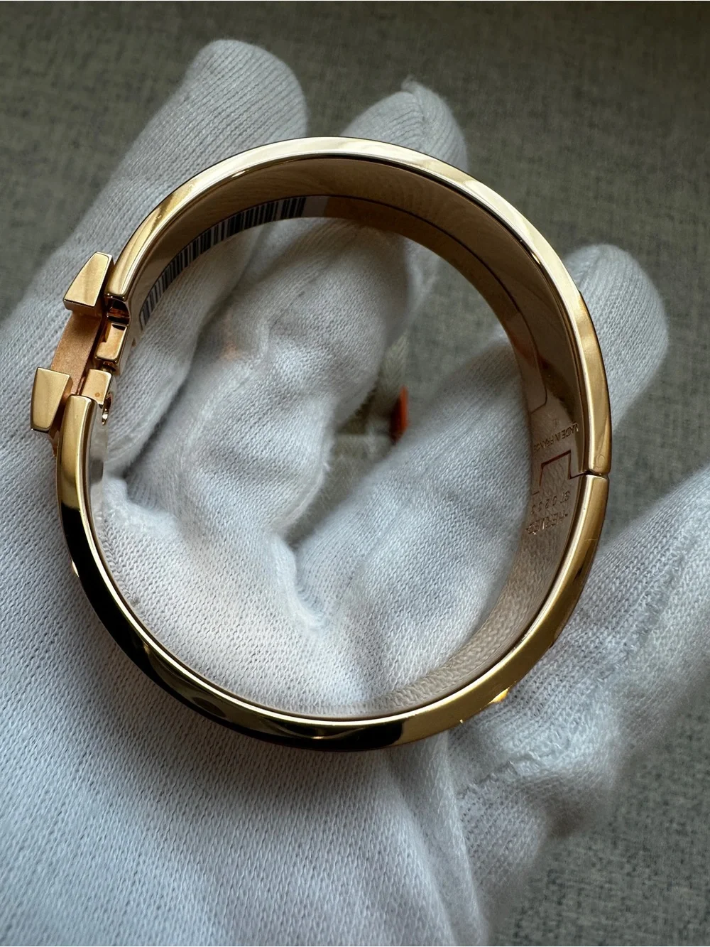 Hermes Clic H bracelet Blanc Rosegold PM